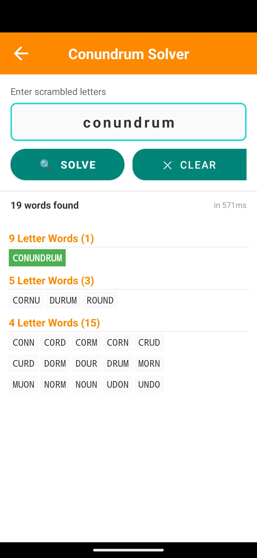 Conundrum: word puzzles screenshot